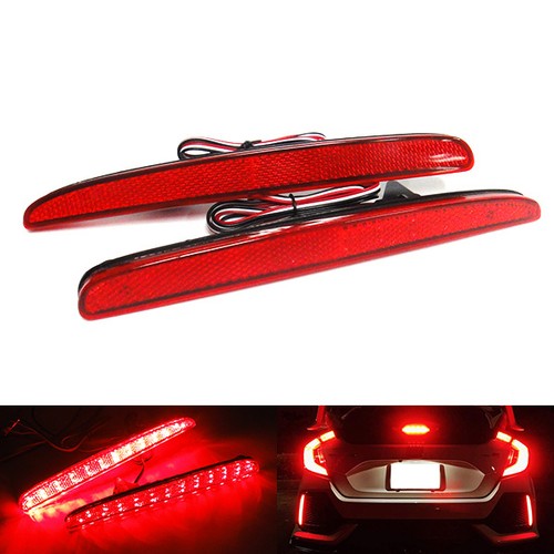 Red rear bumper reflector - 2x,